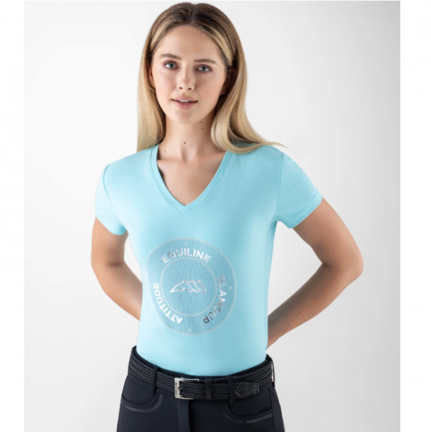 CAMISETA DE MANGA CORTA EQUILINE CUELLO V TIBETAN 