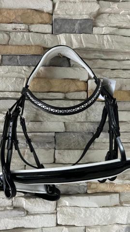 CABEZADA FILETE-BOCADO ZMS NEW,BLANCA -NEGRA