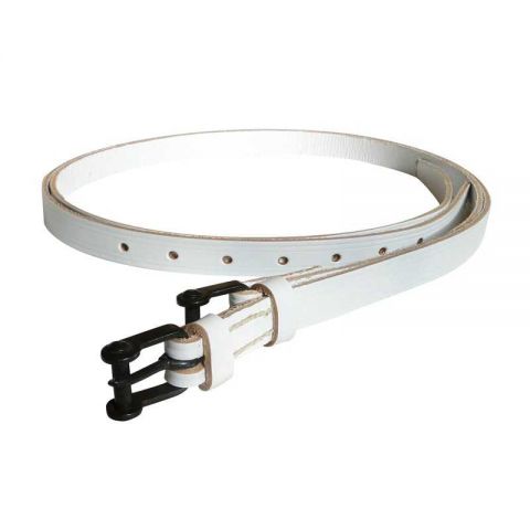 CORREAS DE ESPUELA VAQUERAS  BLANCAS CUERO (par