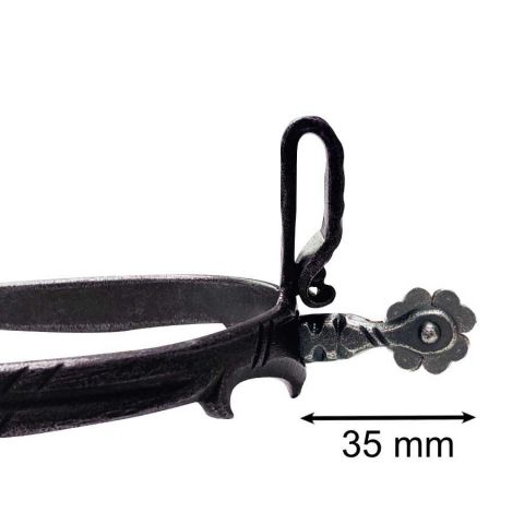 Espuela vaquera de fragua gallo recto ruleta trébo