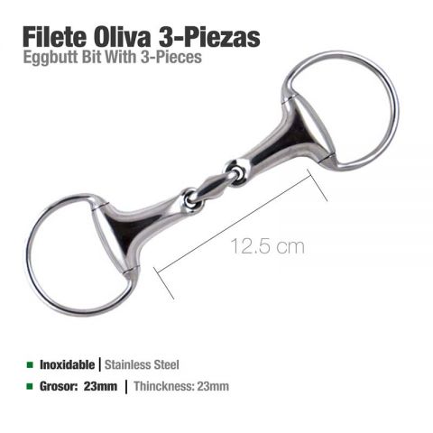 FILETE OLIVA 3 PIEZAS INOX ZALDI