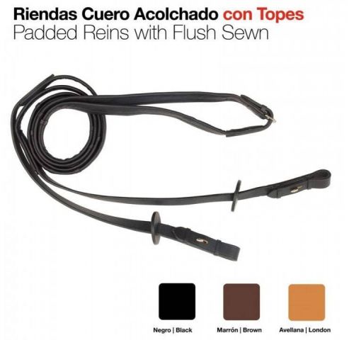 RIENDAS CUERO ACOLCHADO CON TOPES 1821 ZALDI
