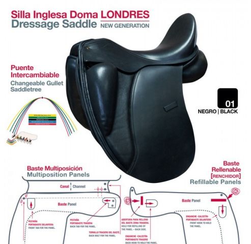 SILLA INGLESA DE DOMA MOD.LONDRES NEGRA