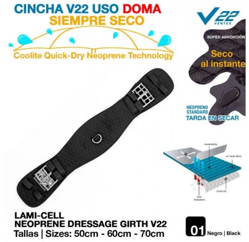 CINCHA V22 SIEMPRE SECO DOMA NEGRO