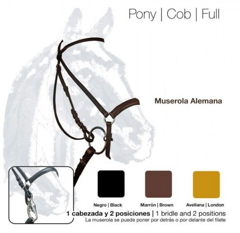 CABEZADA MONTAR MUSEROLA ALEMANA