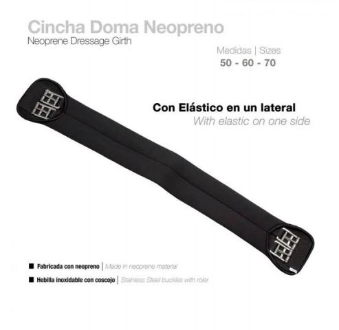 CINCHA DOMA NEOPRENO CON ELASTICO NEGRA