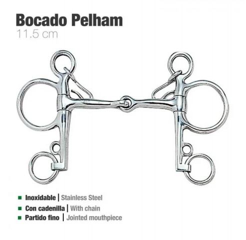 BOCADO PELHAM PARTIDO FINO INOXIDABLE ZALDI
