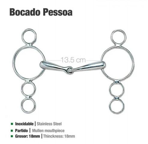 BOCADO PESSOA 4 ANILLAS GRUESO INOX.ZALDI